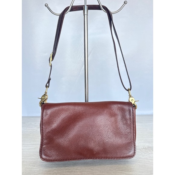 Libaire Handbags - Libaire Classic East West Brown Petite Flap Card Organizer Purse Crossbody Bag